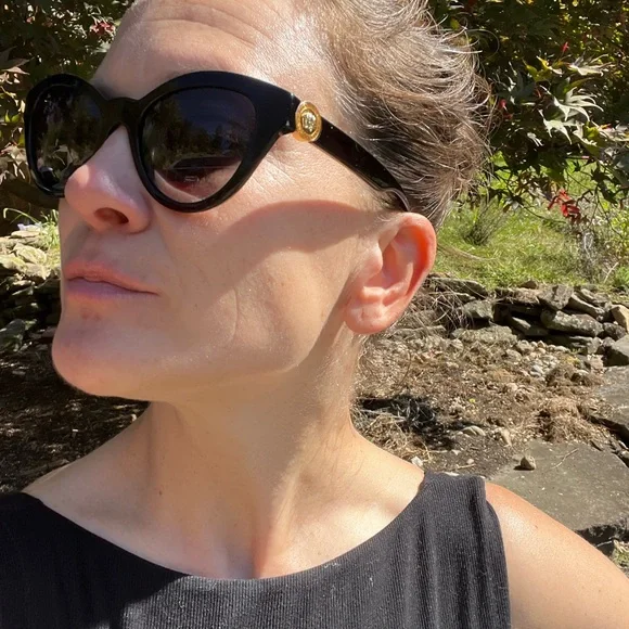 Versace Black Sunglasses with Gold Medallion - Picture 11 of 12